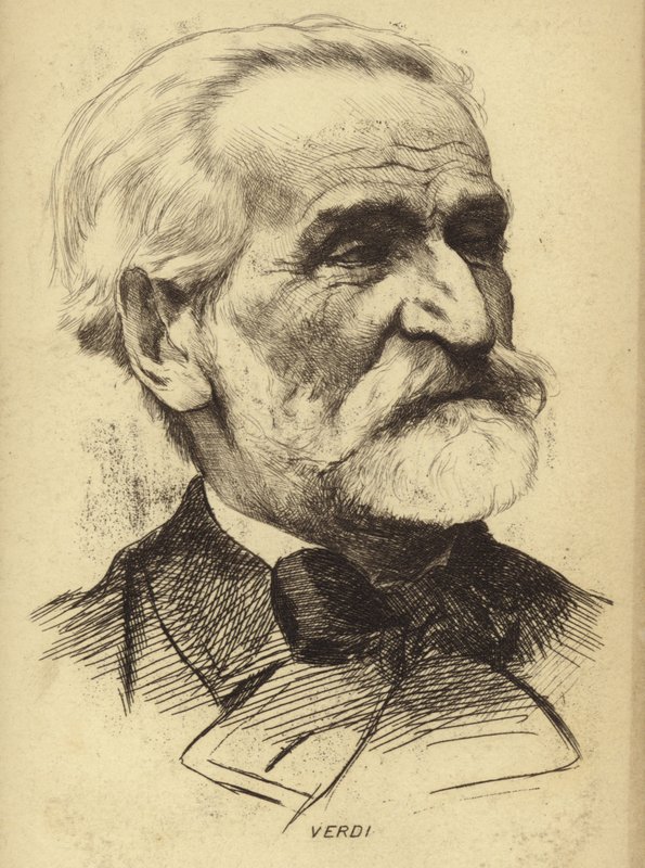 Porträtt av Giuseppe Verdi av Italian School