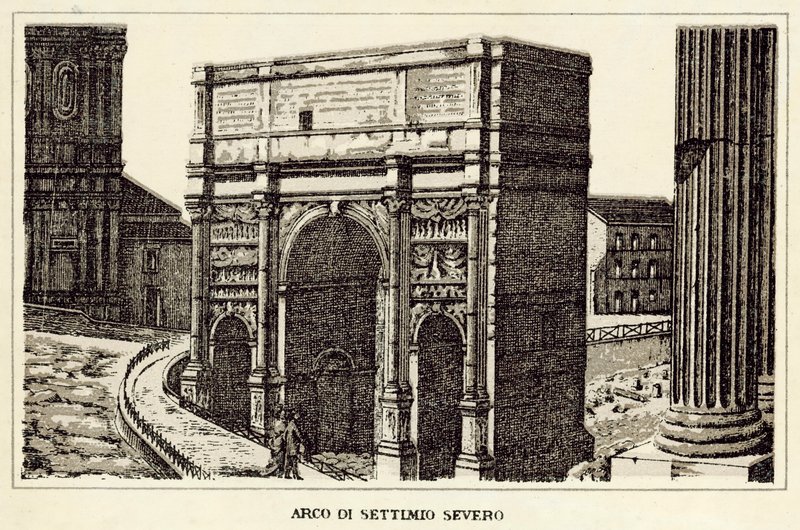 Rom: Septimius Severus båge (litho) av Italian School