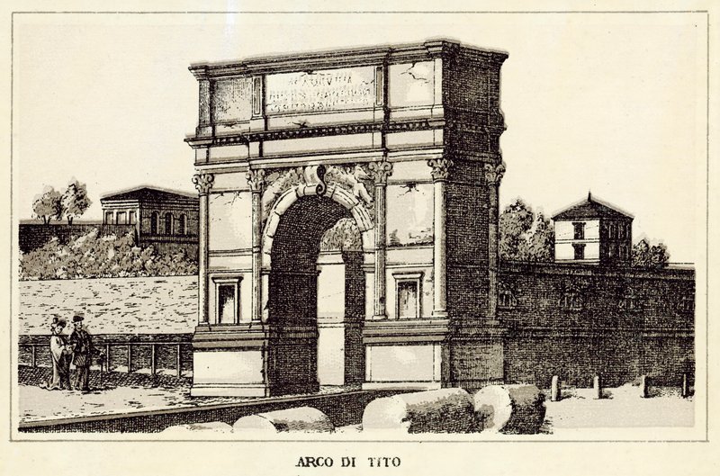 Rom: Titusbågen (litho) av Italian School