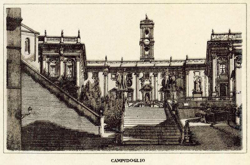 Rom: Campidoglio (litho) av Italian School
