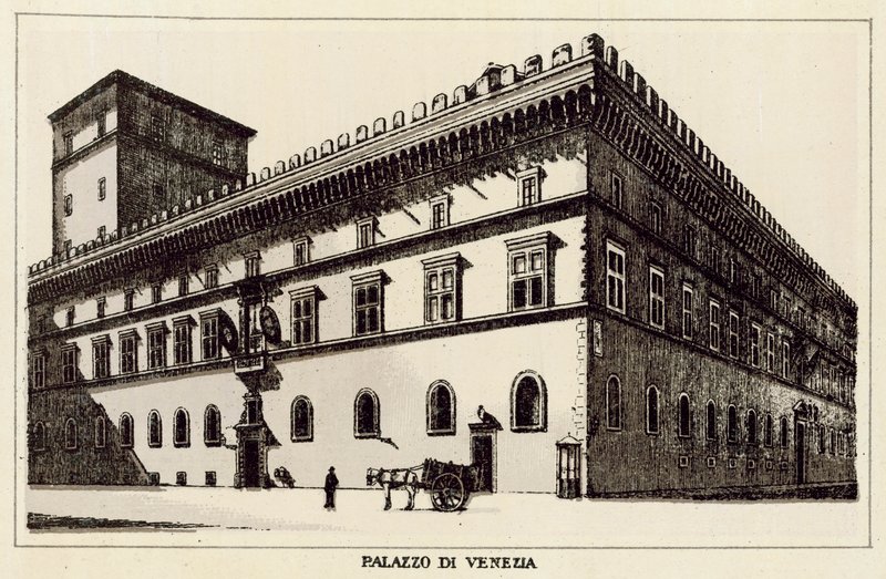 Rom: Palazzo Di Venezia (litho) av Italian School