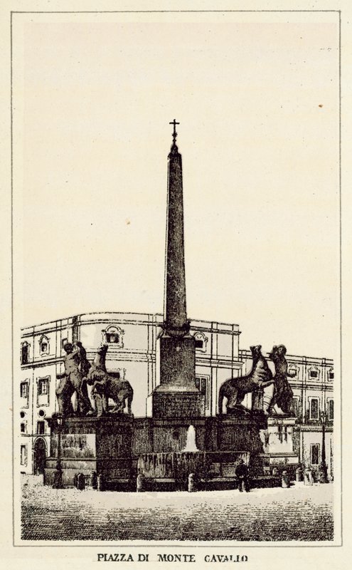 Rom: Monte Cavallo-torget (litho) av Italian School
