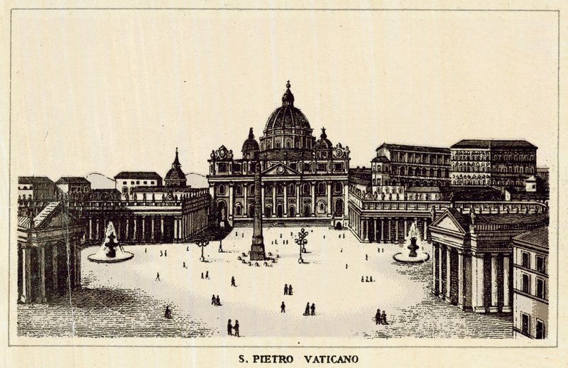 Rom: St. Peter Vatikanen (litho) av Italian School