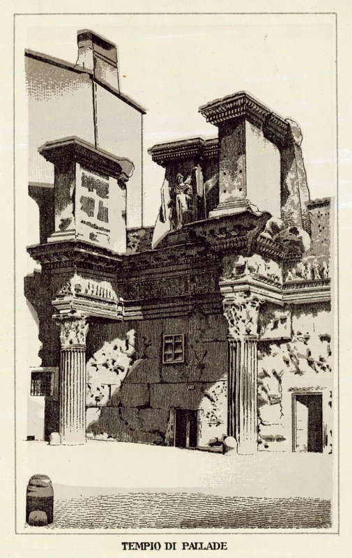 Rom: Pallas tempel (litho) av Italian School
