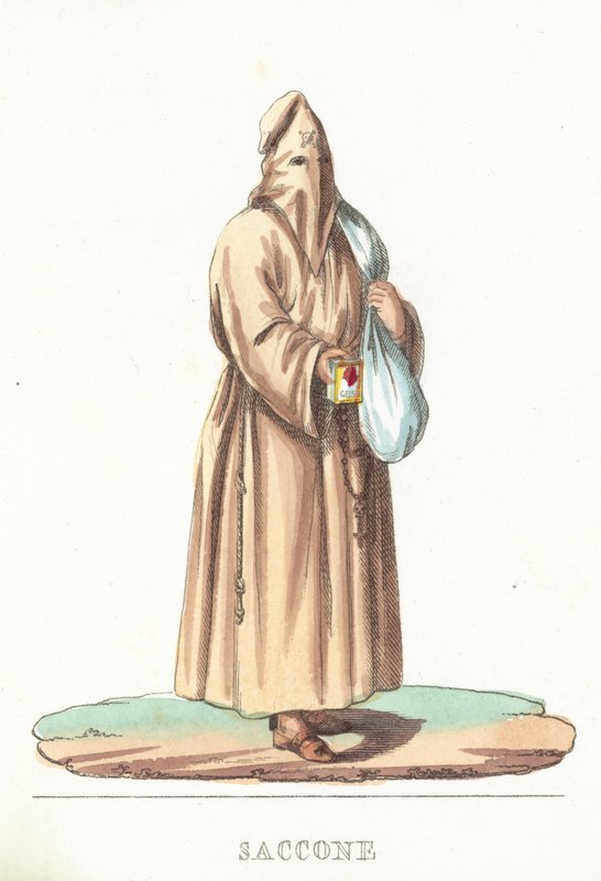 Saccone (färgad gravyr) av Italian School
