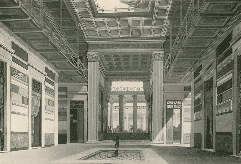 Cassiahusets Atrium som det var (gravyr) av Italian School