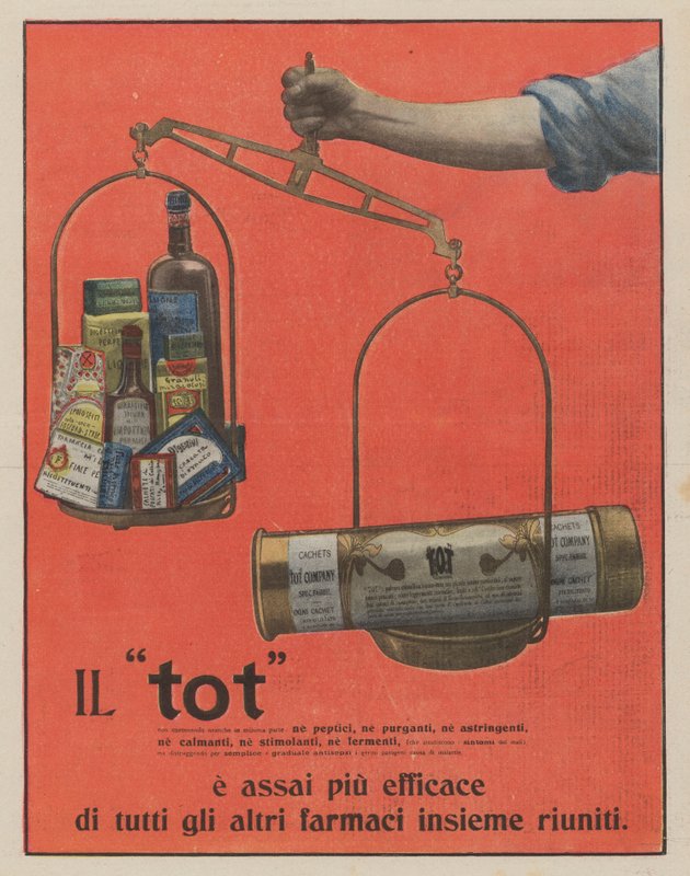 Tot (färglitografi) av Italian School