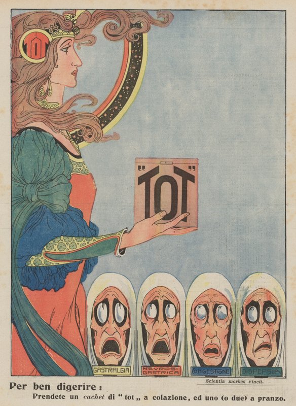 Tot (färglitografi) av Italian School