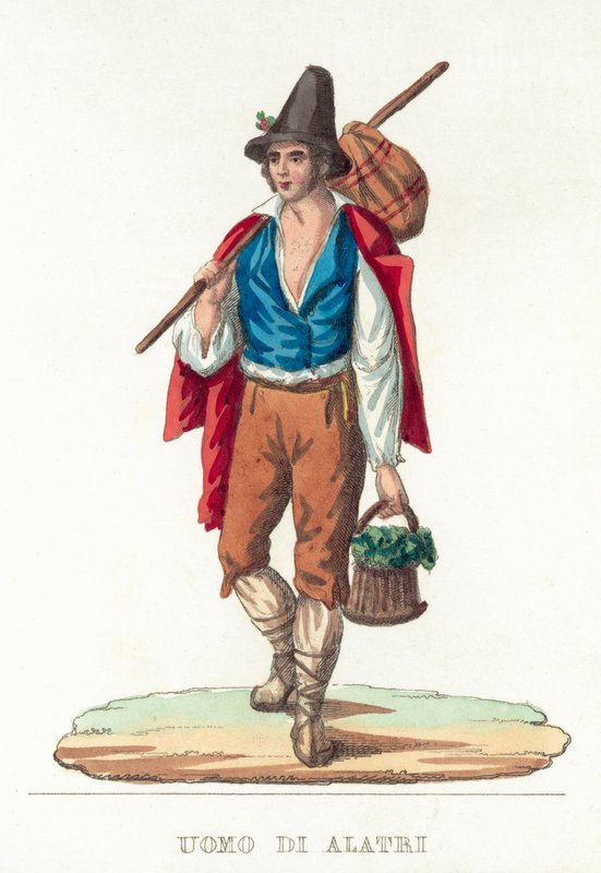 Man of Alatri (färgad gravyr) av Italian School