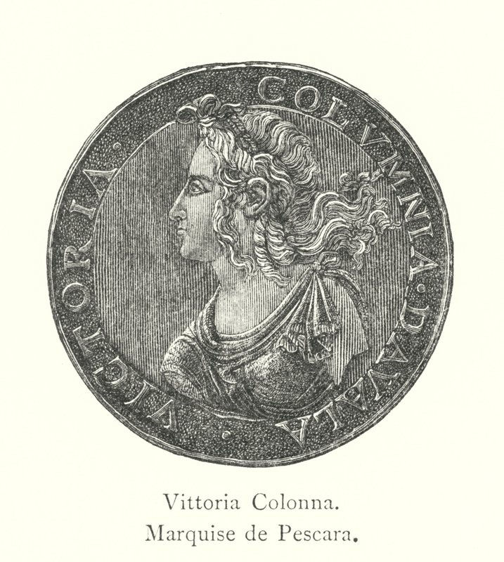 Vittoria Colonna, Marquise de Pescara (gravyr) av Italian School