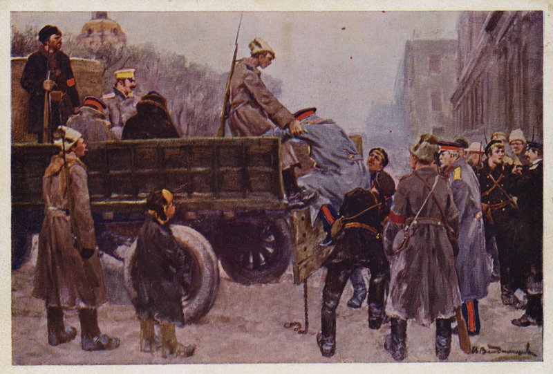 Gripande av ryska generaler under februarirevolutionen 1917 av Ivan Alexeyevich (after) Vladimirov