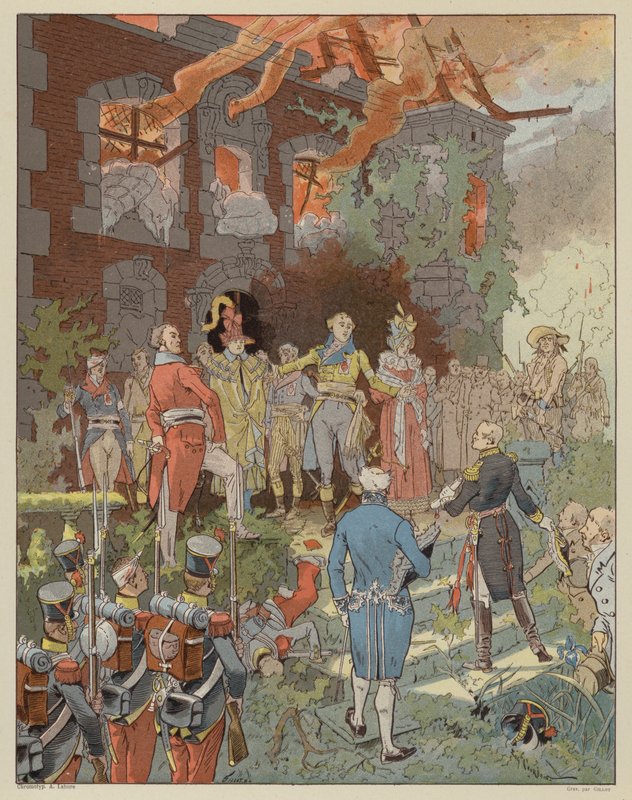 Scen från La Dame de Gai-Fredon, av Quatrelles (Ernest L