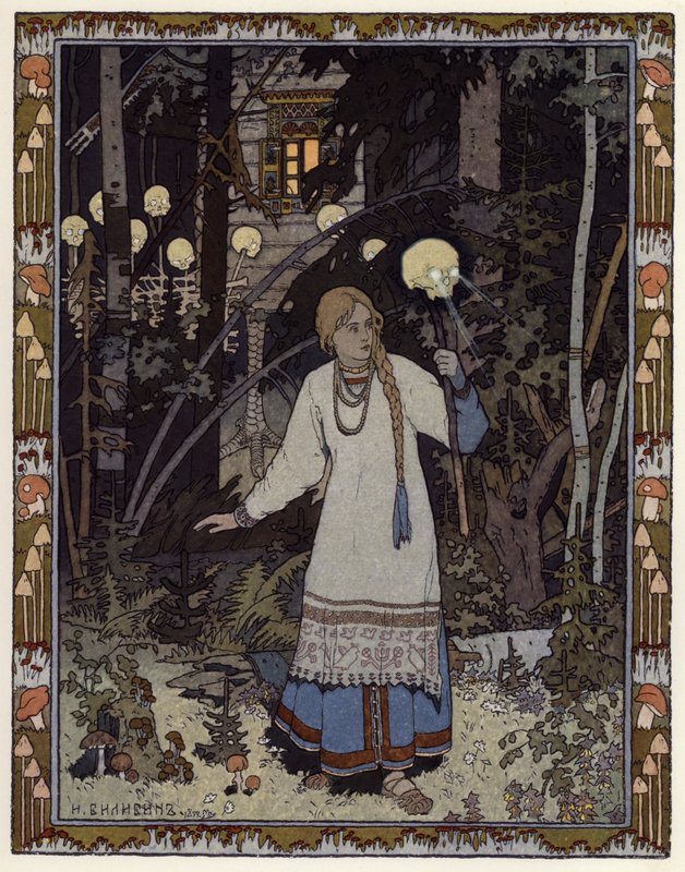 Illustration för Vassilisa The Beautiful (färg litho) av Ivan Yakovlevich Bilibin