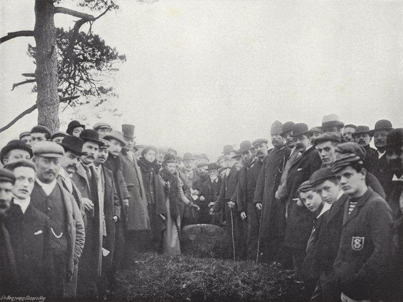 Insamling av Wroth-pengar, ceremonin vid Knightlow Cross av J. Benjamin Stone