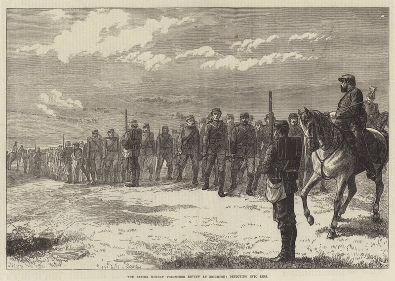 Den frivilliga översynen på påskdagens måndag i Brighton, med utplacering i linjen. av J.M.L. Ralston