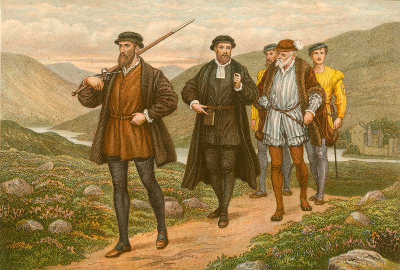 John Knox bär svärdet inför George Wishart efter mordförsöket i Dundee. av J.M.L. Ralston