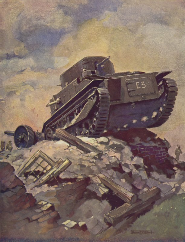 En Tank färg litho av J. Allen Shuffrey