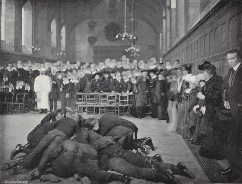 Pannkakskastning på Westminster School, The Greeze av J. Benjamin Stone