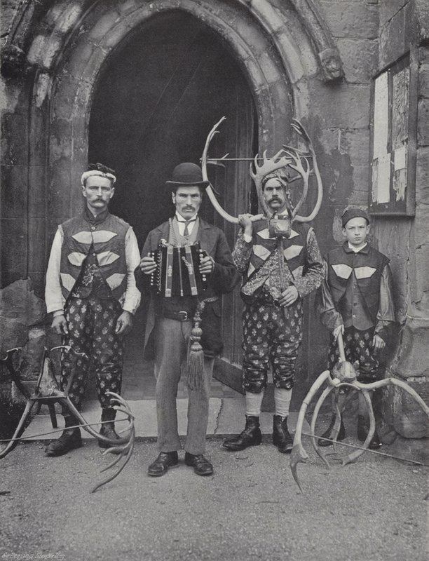 Horndansen, Abbots Bromley, fyra av artisterna av J. Benjamin Stone