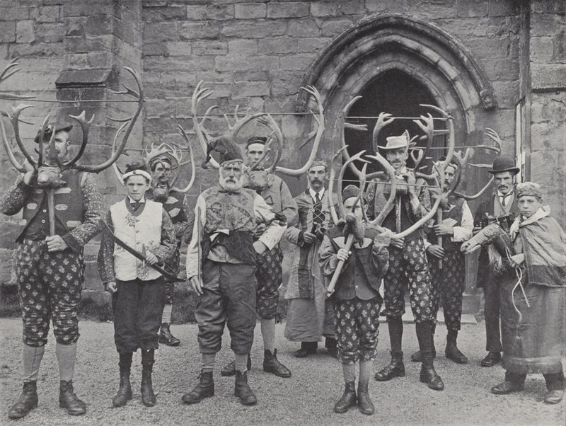 Horndansen, Abbots Bromley, alla karaktärerna av J. Benjamin Stone