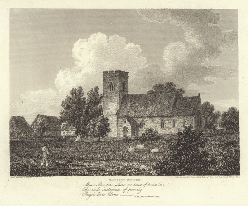 Robert Bloomfield, poet: Sapiston Church (gravyr) av J. Greig