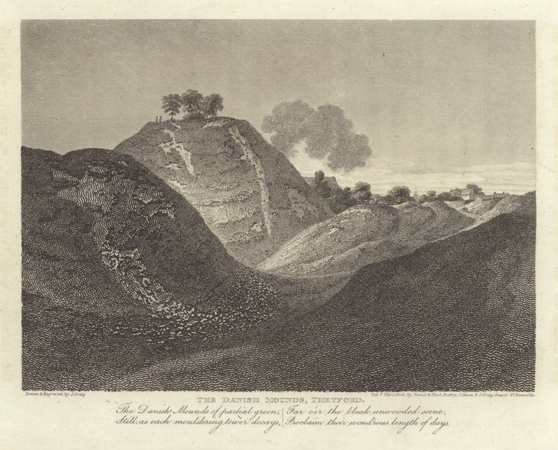Robert Bloomfield, poet: The Danish Mounds, Thetford (gravyr) av J. Greig