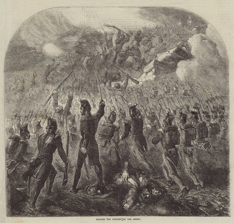 Skalning av Redans bröstvärn av J. H. Nicholson