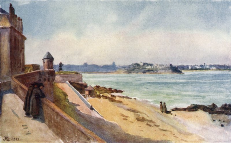 Från mitt fönster, St Malo (färg litho) av J. Hardwicke Lewis