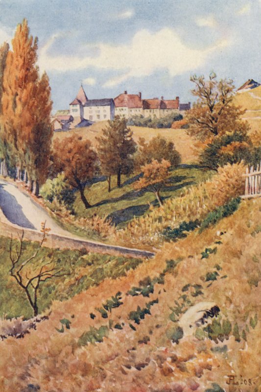 Grandvaux från Cully (färglitografi) av J. Hardwicke Lewis