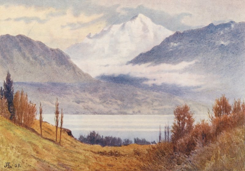 Mont Blanc från ovanför Morges (färglitografi) av J. Hardwicke Lewis