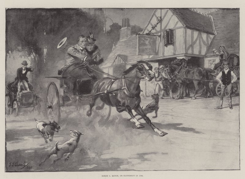 Häst och motor eller en flytt år 1900 av J. J. Waugh
