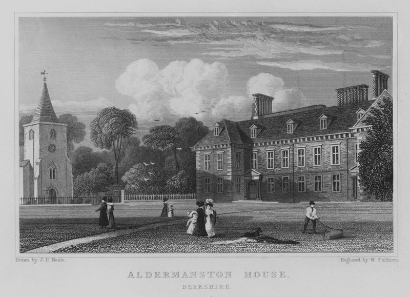 Aldermanston House, Berkshire (gravyr) av John Preston Neale