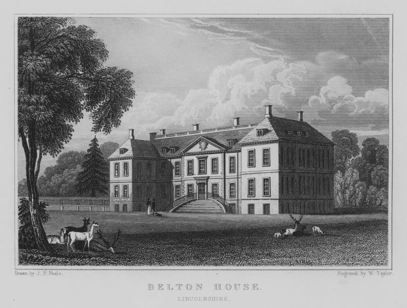 Belton House, Lincolnshire (gravyr) av John Preston Neale