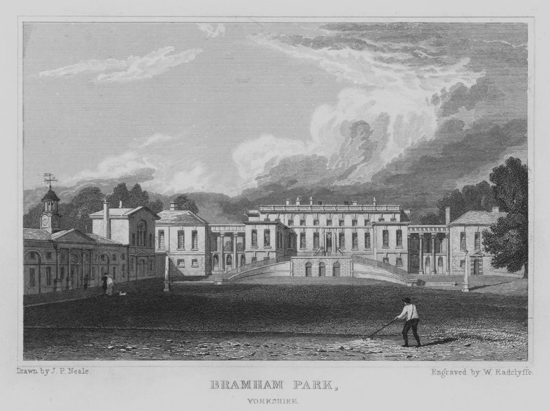 Bramham Park, Yorkshire (gravyr) av John Preston Neale