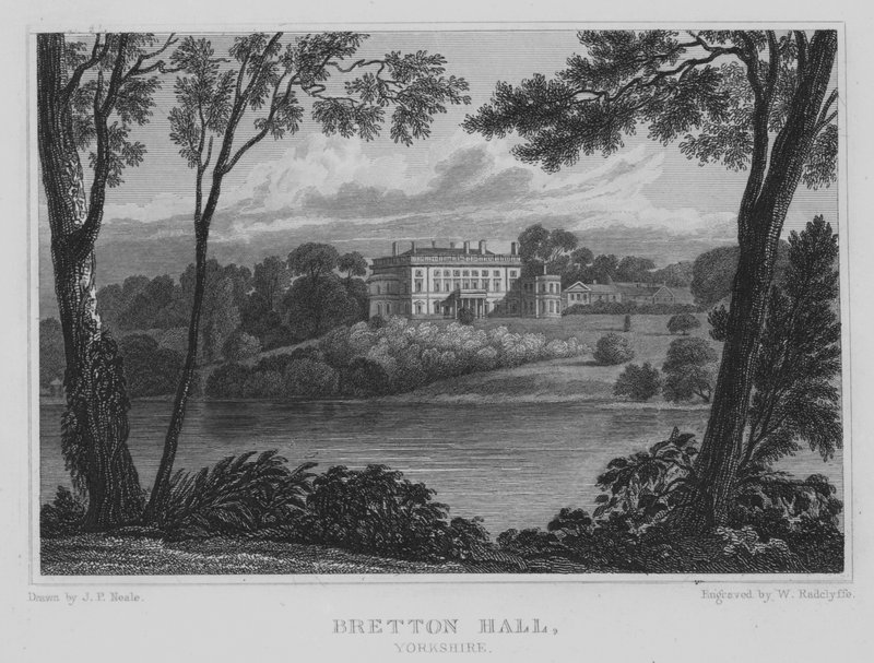 Bretton Hall, Yorkshire (gravyr) av John Preston Neale