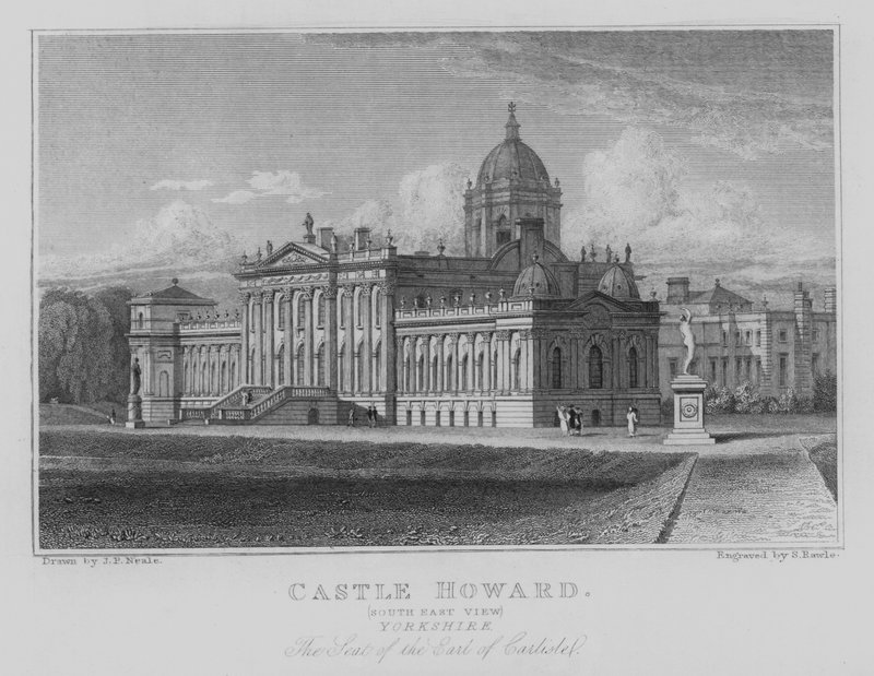 Castle Howard, South East View, Yorkshire, The Seat of the Earl of Carlisle (gravyr) av John Preston Neale