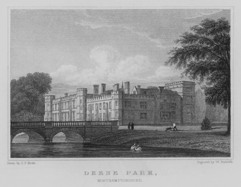 Deene Park, Northamptonshire (gravyr) av John Preston Neale