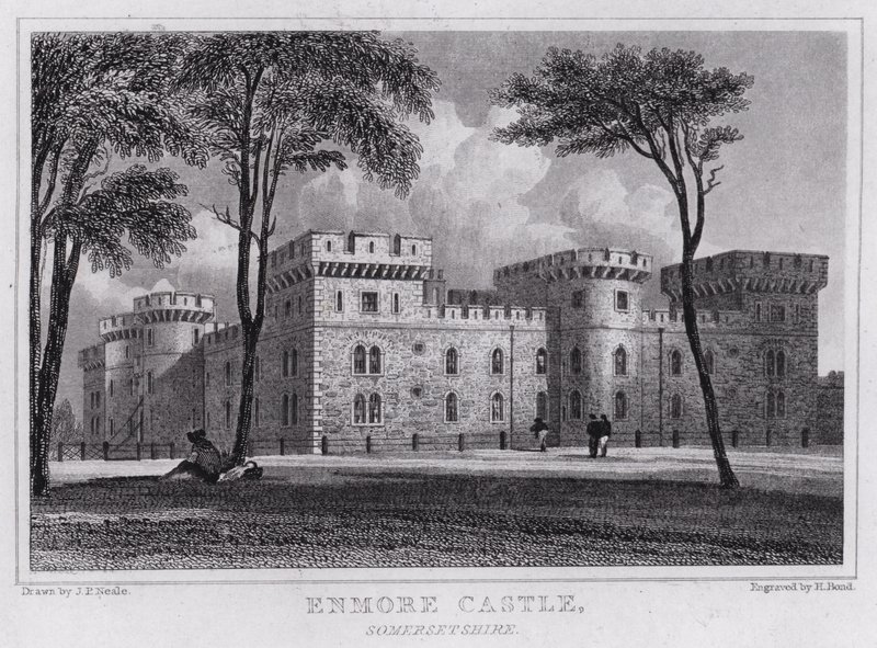 Enmore Castle, Somersetshire (gravyr) av John Preston Neale