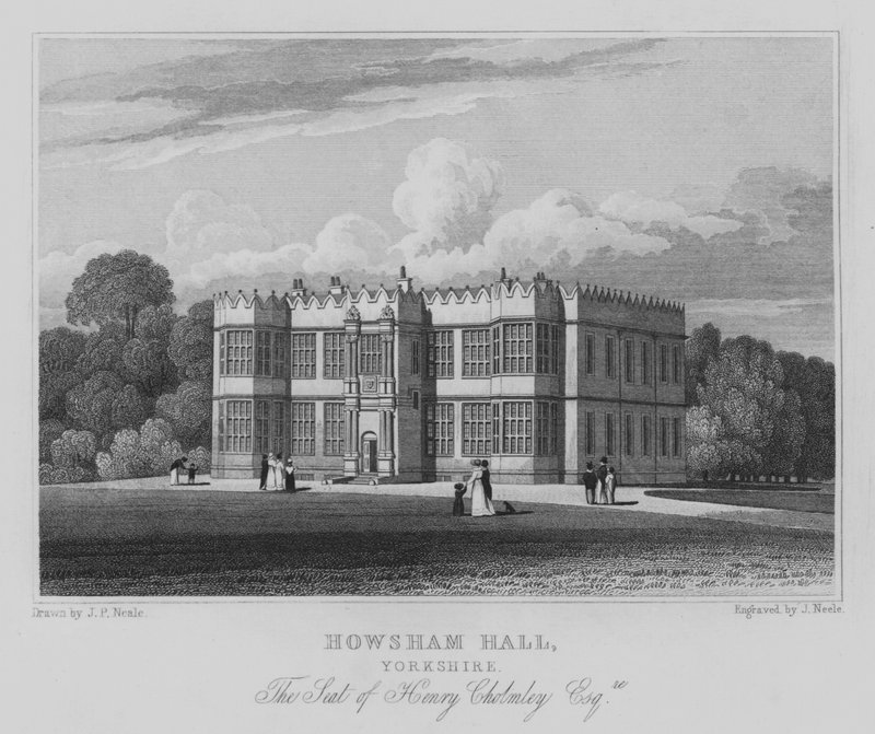 Howsham Hall, Yorkshire, The Seat of Henry Cholmley, Esquire (gravyr) av John Preston Neale