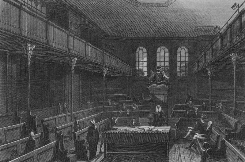 Interiör av underhuset (gravyr) av John Preston Neale