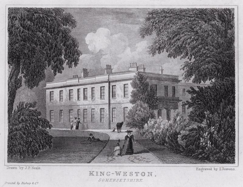 King-Weston, Somersetshire (gravyr) av John Preston Neale