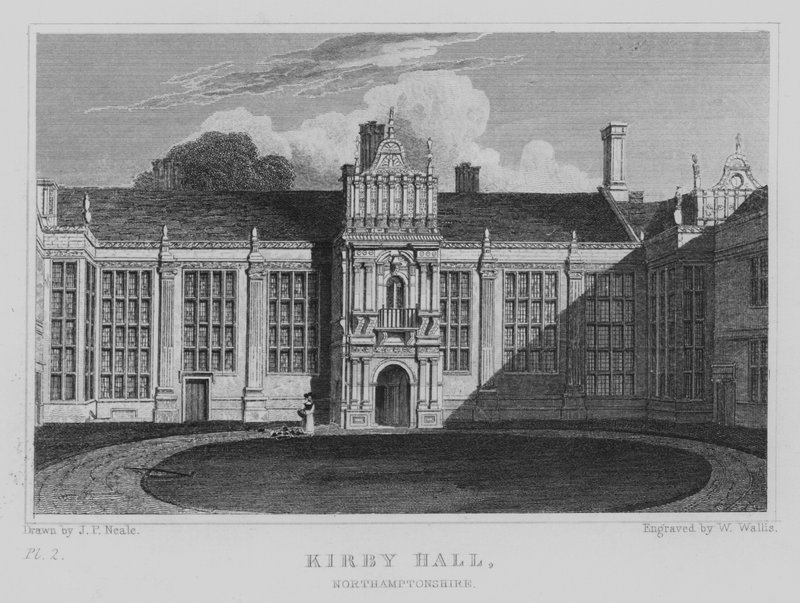 Kirby Hall, Northamptonshire (gravyr) av John Preston Neale
