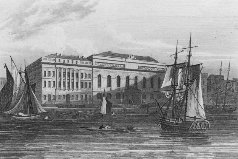 New Custom House, London (gravyr) av John Preston Neale