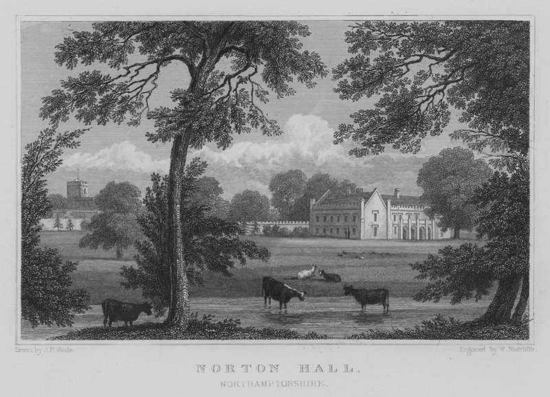 Norton Hall, Northamptonshire (gravyr) av John Preston Neale