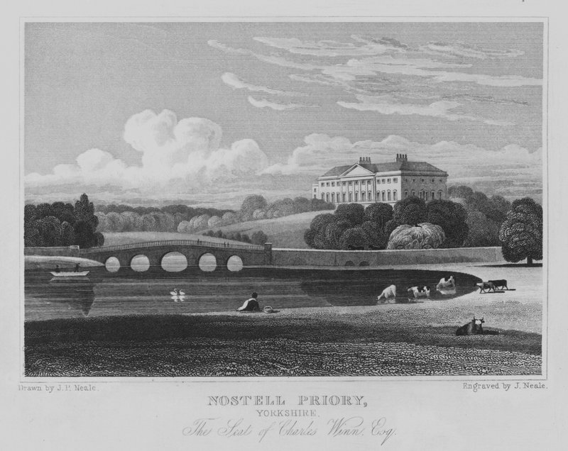 Nostell Priory, Yorkshire, The Seat of Charles Winn, Esquire (gravyr) av John Preston Neale