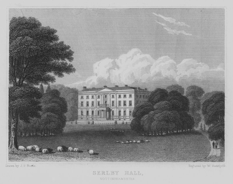 Serlby Hall, Nottinghamshire (gravyr) av John Preston Neale
