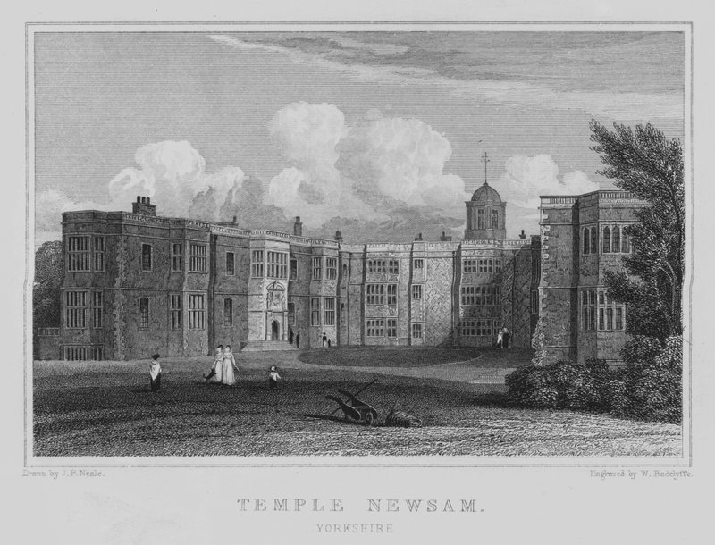Temple Newsam, Yorkshire (gravyr) av John Preston Neale