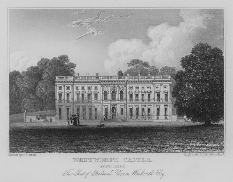 Wentworth Castle, Yorkshire, The Seat of Frederick Vernon Wentworth, Esquire (gravyr) av John Preston Neale