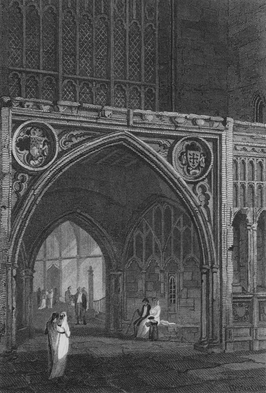 Westminster Hall, East Entrance (gravyr) av John Preston Neale