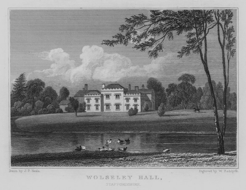 Wolseley Hall, Staffordshire (gravyr) av John Preston Neale